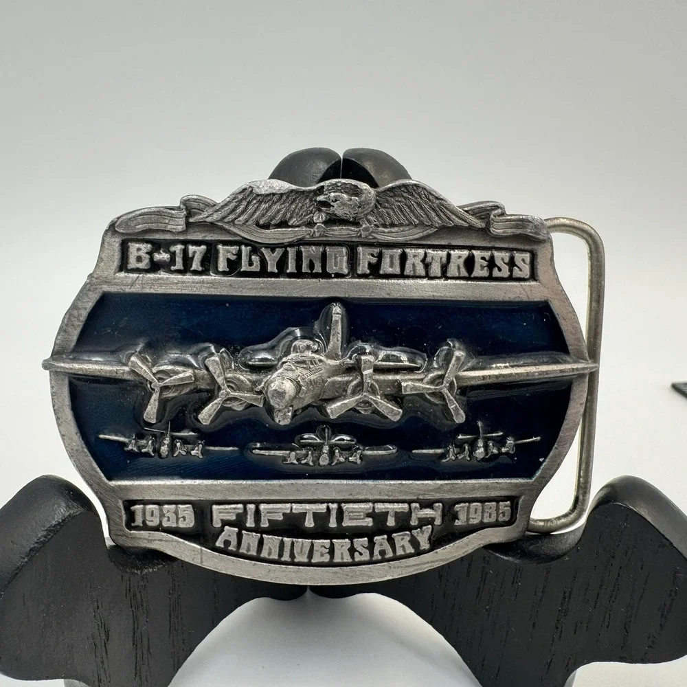 Vintage 1985‎ B-17 Flying Fortress 50th Anniversary Belt Buckle Limited Edition